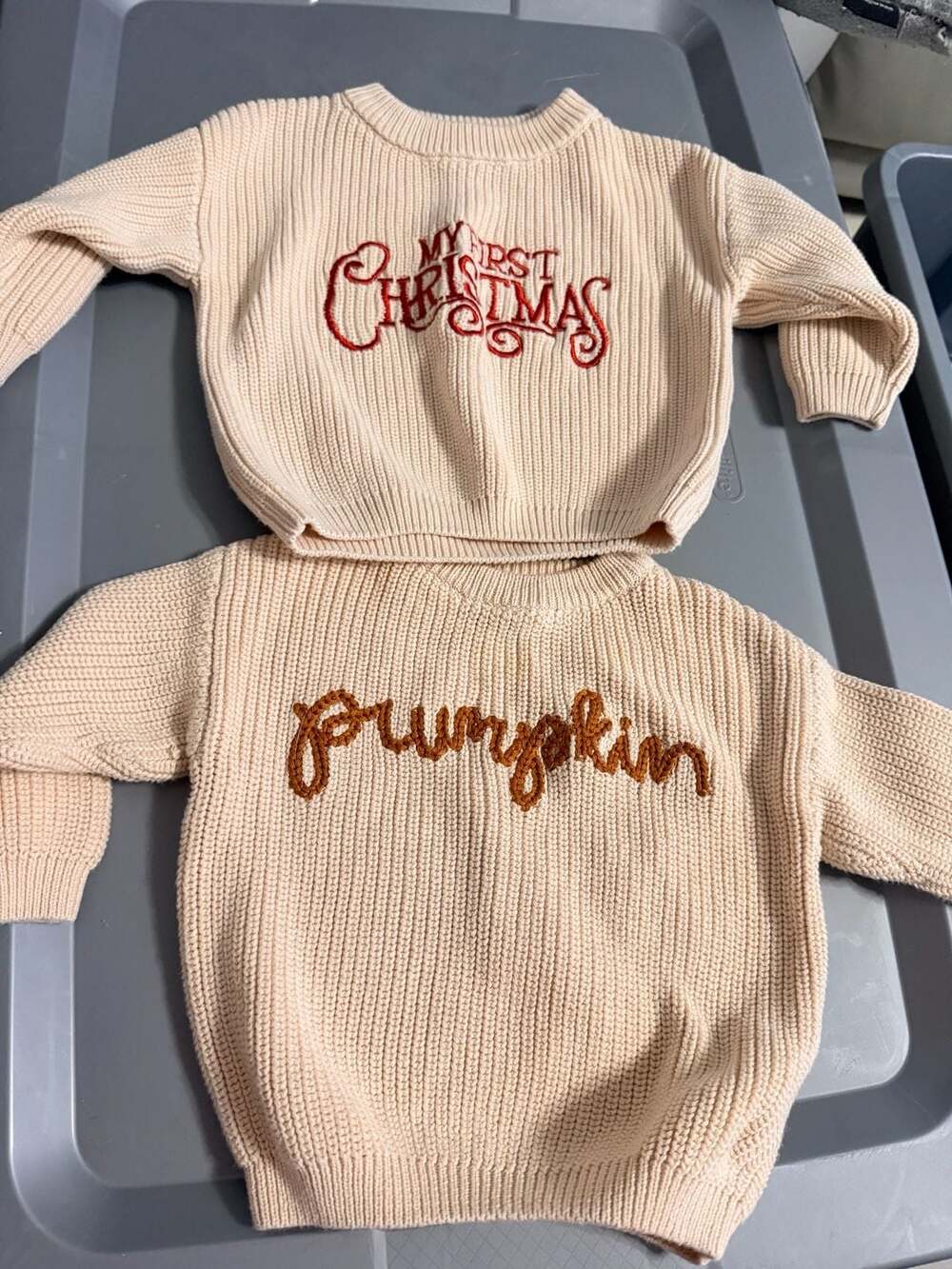 Unbranded My First Christmas And Pumpkin Knit Sweater Bundle 6/9m